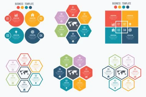 Set with infographics Illustrazione stock
