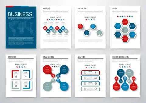 Set with infographics Illustrazione stock
