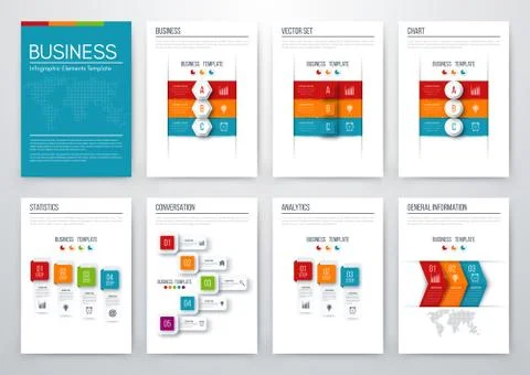 Set with infographics Illustrazione stock