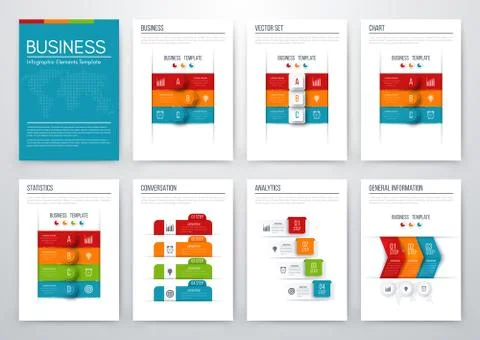 Set with infographics Illustrazione stock