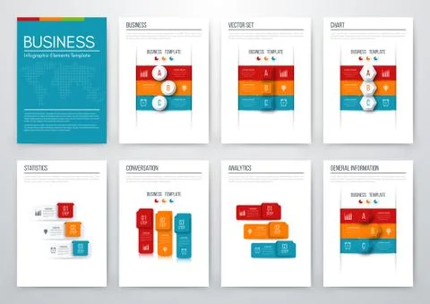 Set with infographics Illustrazione stock