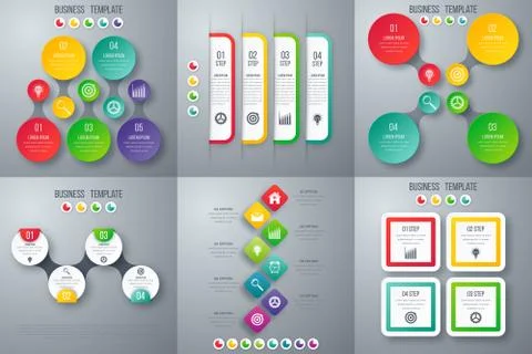 Set with infographics Illustrazione stock