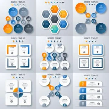 Set with infographics Illustrazione stock