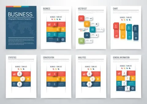 Set with infographics 스톡 일러스트