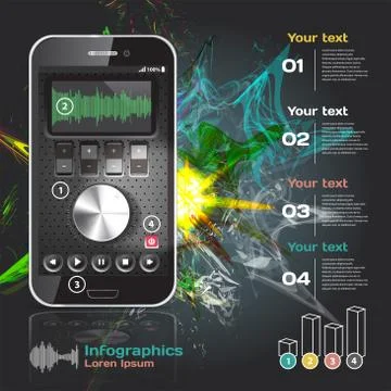 Set of infographics for smartphone applications on the theme of the explosion Illustrazione stock