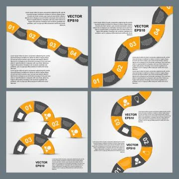 Set of Infographics vector design template. Stock Illustration