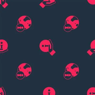 Set Information and  on seamless pattern. Vector Stock Illustration