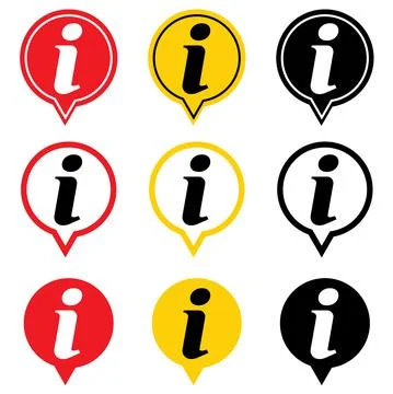 Set of Information help icon,  helpdesk info bubble desk. Vector sing isolate Illustrazione stock