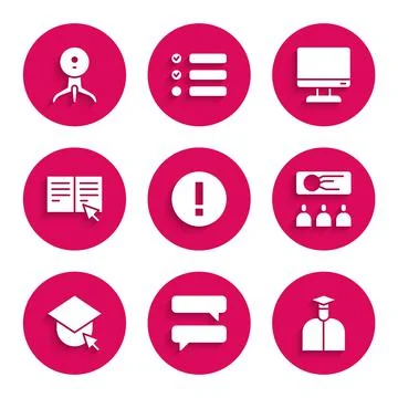 Set Information, Speech bubble chat, Student, Training, presentation, Graduation Stock Illustration