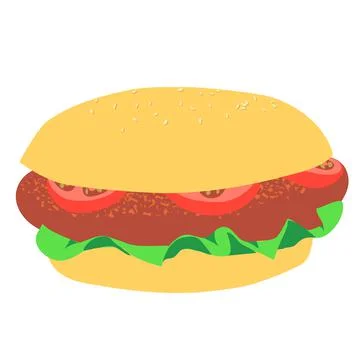 Set of ingredients for hamburger Stock Illustration