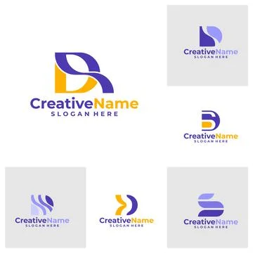 Set of Initial DS logo design concept vector. Creative Letter DS logo templ.. Stock Illustration