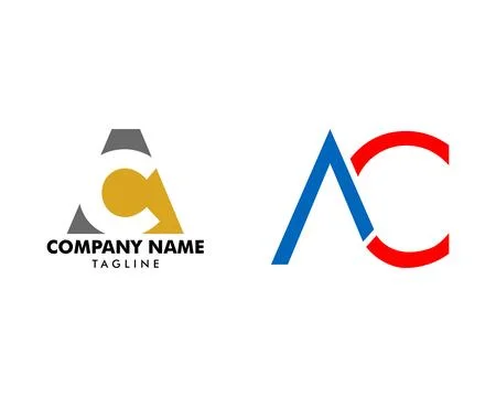 Set of Initial Letter AC Logo Template Design Stock Illustration