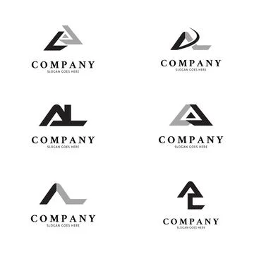 Set of Initial Letter AL Icon Vector Logo Template Illustration Design Stock Illustration
