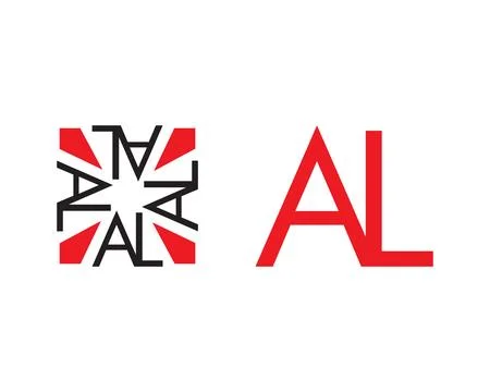 Set of Initial Letter AL Logo Template Design Stock Illustration