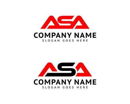 Set of Initial Letter ASA Logo Template Design Stockillustratie