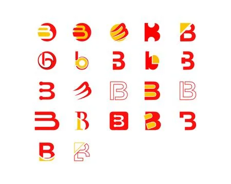 Set of Initial letter B logo design template element Stock Illustration