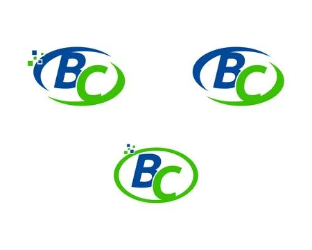 Set of Initial Letter BC Logo Template Design Stock Illustration