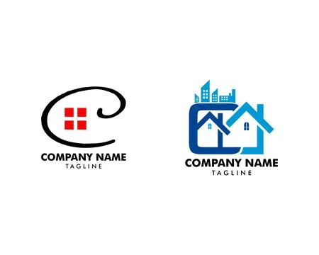 Set of Initial Letter C Building Logo Design Illustration, Initial Letter C.. Stock Illustration