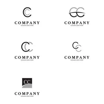 Set of Initial Letter CC Icon Vector Logo Template Illustration Design Stock Illustration