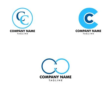 Set of Initial Letter CC Logo Template Design Stock Illustration