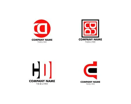 Set of Initial Letter CD Logo Template Design Ilustração Stock