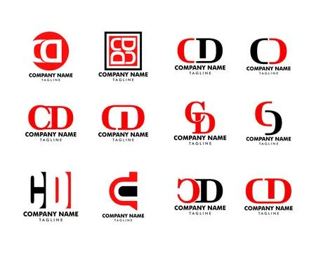 Set of Initial Letter CD Logo Template Design Ilustração Stock