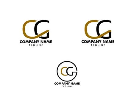 Set of Initial Letter CG Logo Template Design Stock Illustration