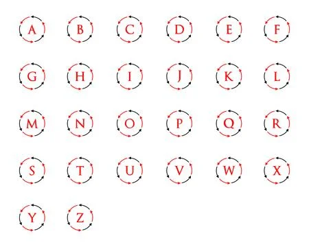Set of Initial Letter with Circle Arrow Logo Template Stock Illustration