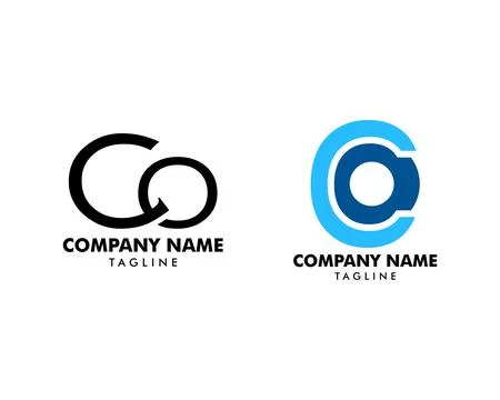 Set of Initial letter CO logo design Stock Illustration