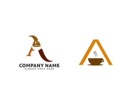 Set of Initial Letter A Coffee Logo Icon Design Template Elements イラスト素材