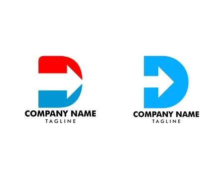 Set of Initial letter D arrow logo design template Stock Illustration