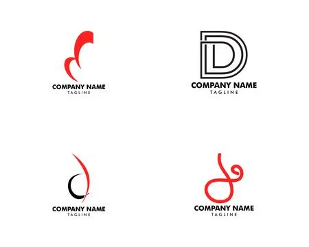 Set of Initial Letter D Logo Design Template Stock Illustration