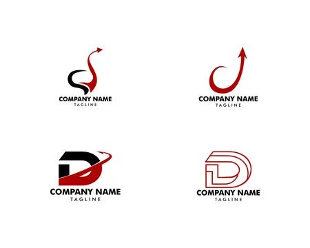 Set of Initial Letter D Logo Template Design Stock Illustration