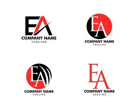 Set of Initial Letter EA Logo Template Design 스톡 일러스트