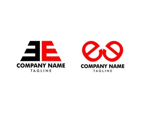 Set of Initial Letter EE Logo Template Design Stock Illustration
