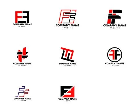 Set of Initial Letter FF Logo Template Design Illustration