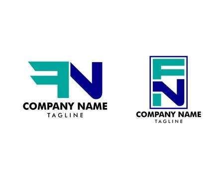 Set of Initial Letter FN Design Logo Stock Illustration