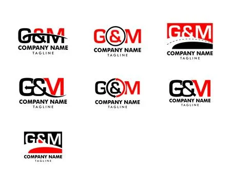 Set of Initial letter G &amp; M logo template vector Stock Illustration