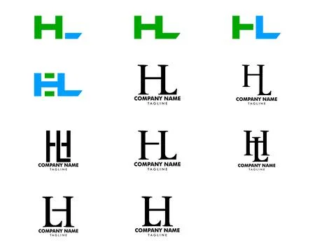 Set Of Initial Letter HL Design Logo Stock Illustration