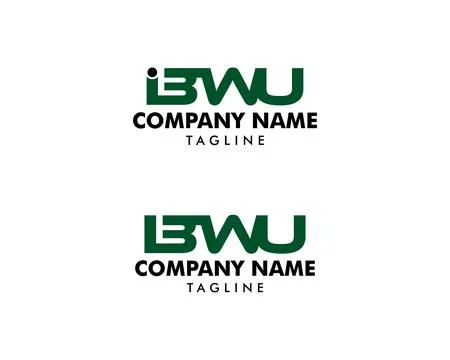 Set of Initial letter IBWU logo design vector Stock Illustration
