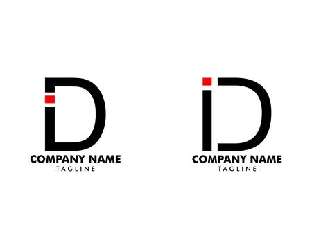 Set of Initial Letter ID Logo Template Design Stock Illustration