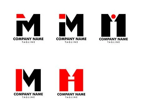 Set of Initial Letter IM Logo Template Design Stock Illustration