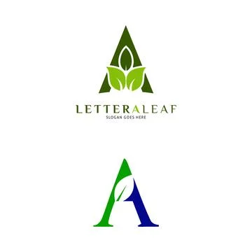 Set of Initial Letter A Leaf Icon Vector Logo Template Illustration Design Stock Illustration