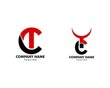 Set of Initial Letter Logo CT Template Vector Design Stock Illustration