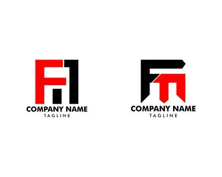 Set of Initial Letter Logo FM Template Vector Design Stock Illustration