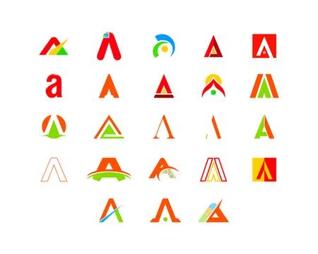 Set of Initial letter A logo vector design template Ilustración de archivo