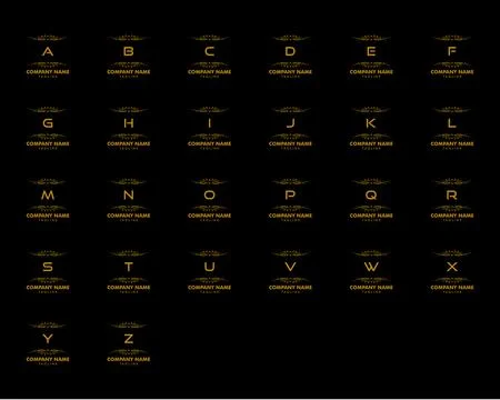 Set of Initial Letter Luxury Ornament Monogram Logo Stock Illustration