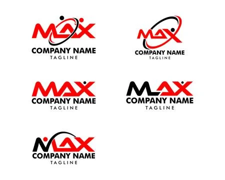 Set of Initial Letter Max Design Logo Stock Illustration