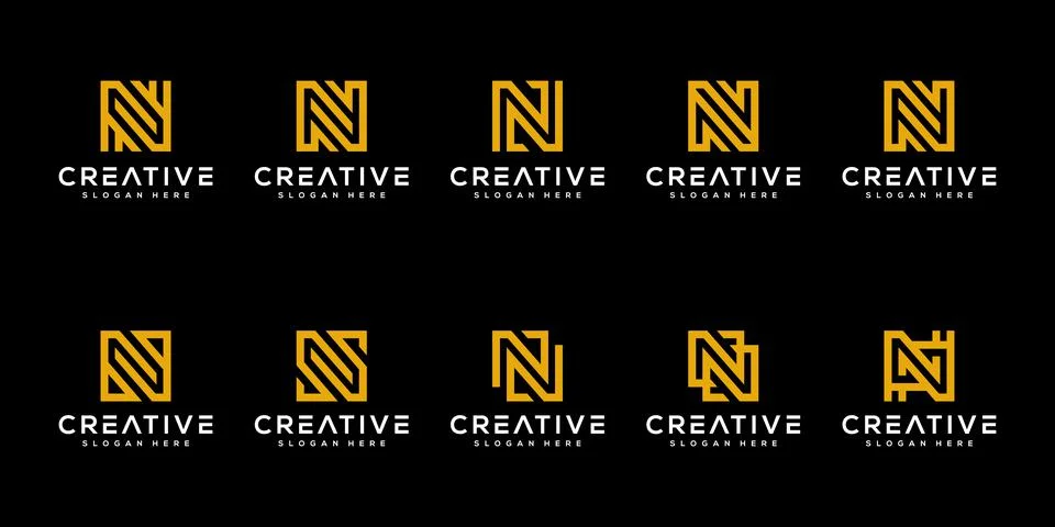 Set of initial letter N logo vector template Stock Illustration