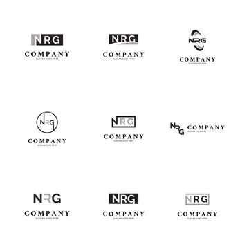 Set of Initial Letter NRG Icon Vector Logo Template Illustration Design 스톡 일러스트
